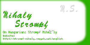 mihaly strompf business card